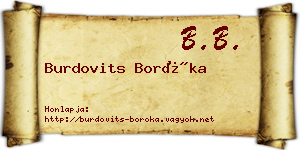 Burdovits Boróka névjegykártya
